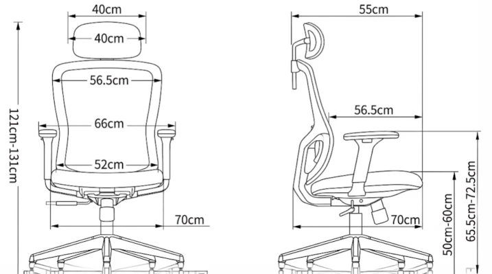 Dimensiones Silla Ejecutiva MB-Astryx